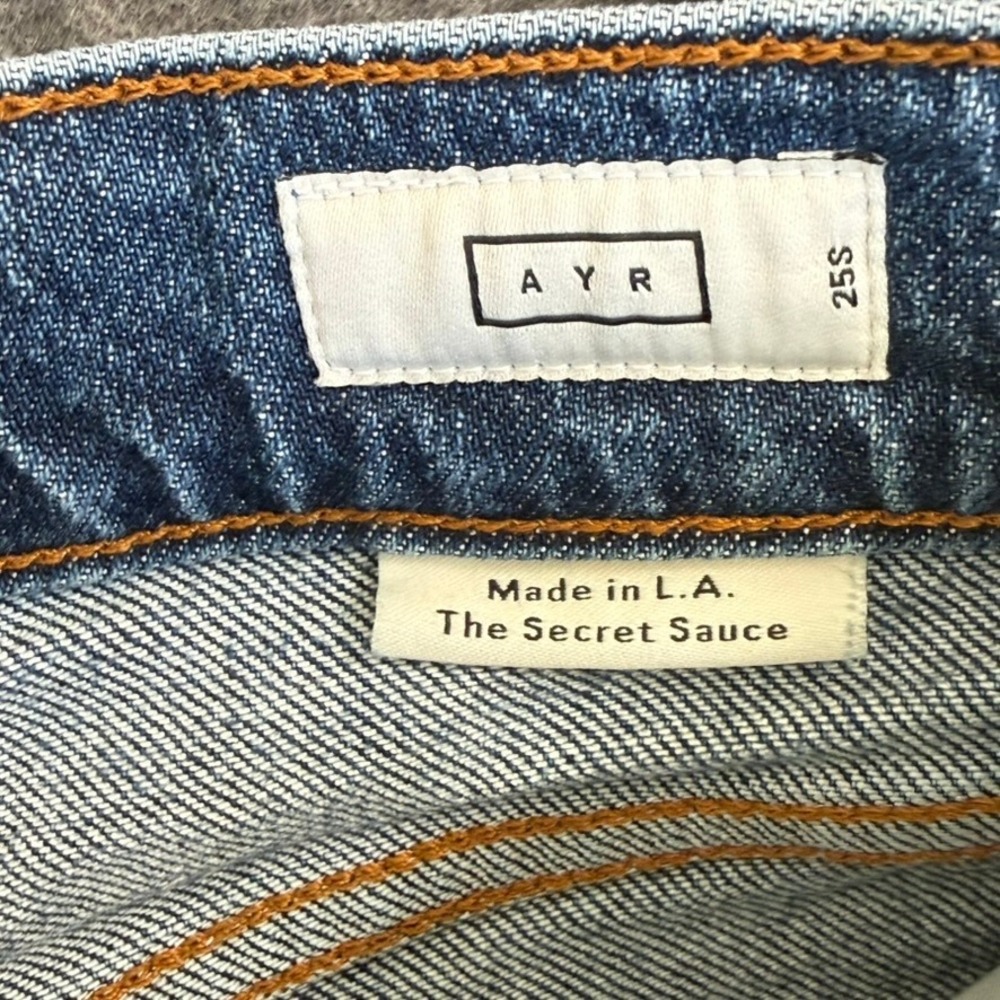 AYR The Secret Sauce Wide Leg Jeans Blue Medium Wash High Rise Made in LA 25S - Picture 8 of 12